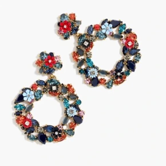 J. Crew Jewelry - J. Crew Floral Hoop Earrings